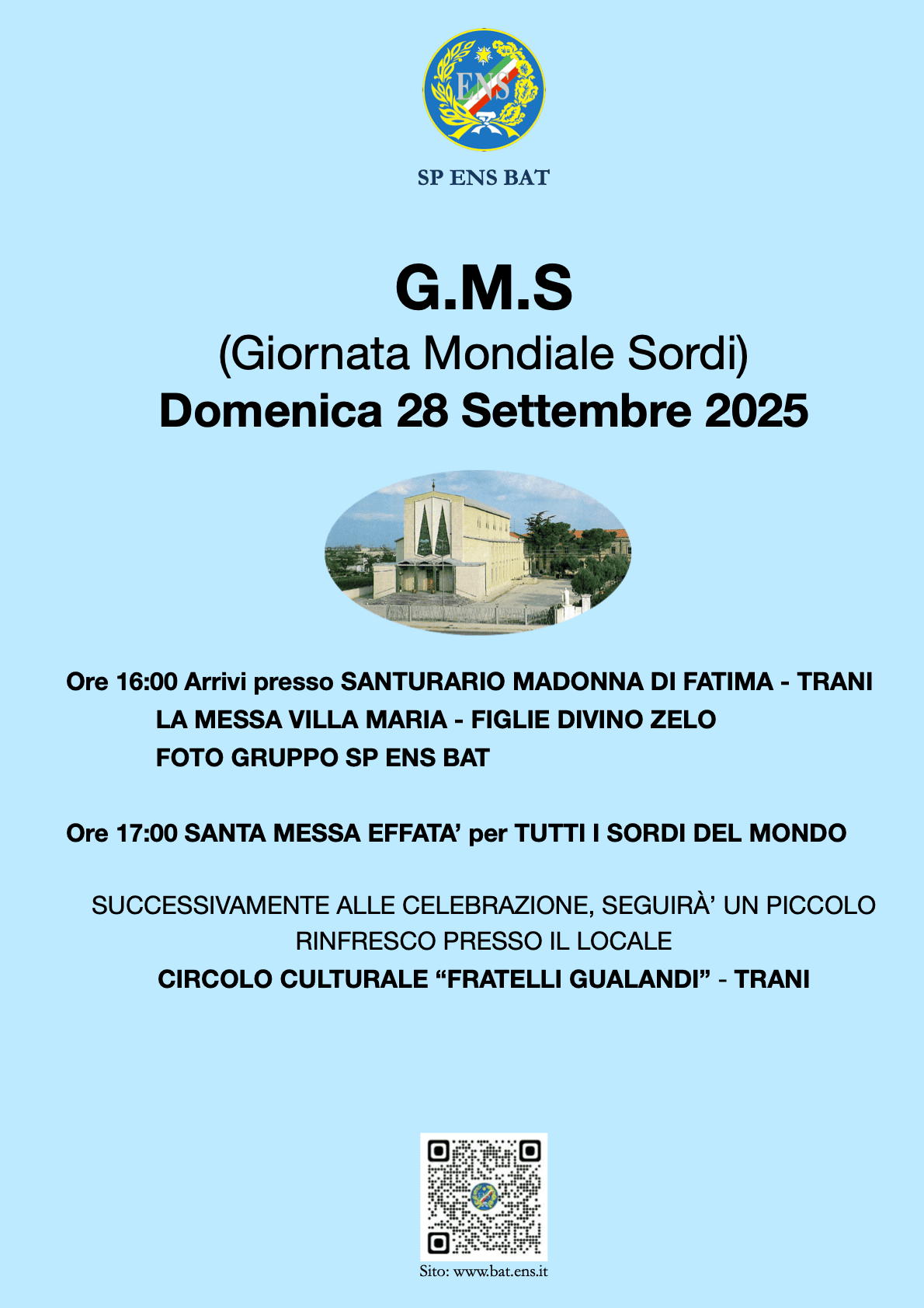 Locandina 28 settembre 2025 GMS Messa BAT.1