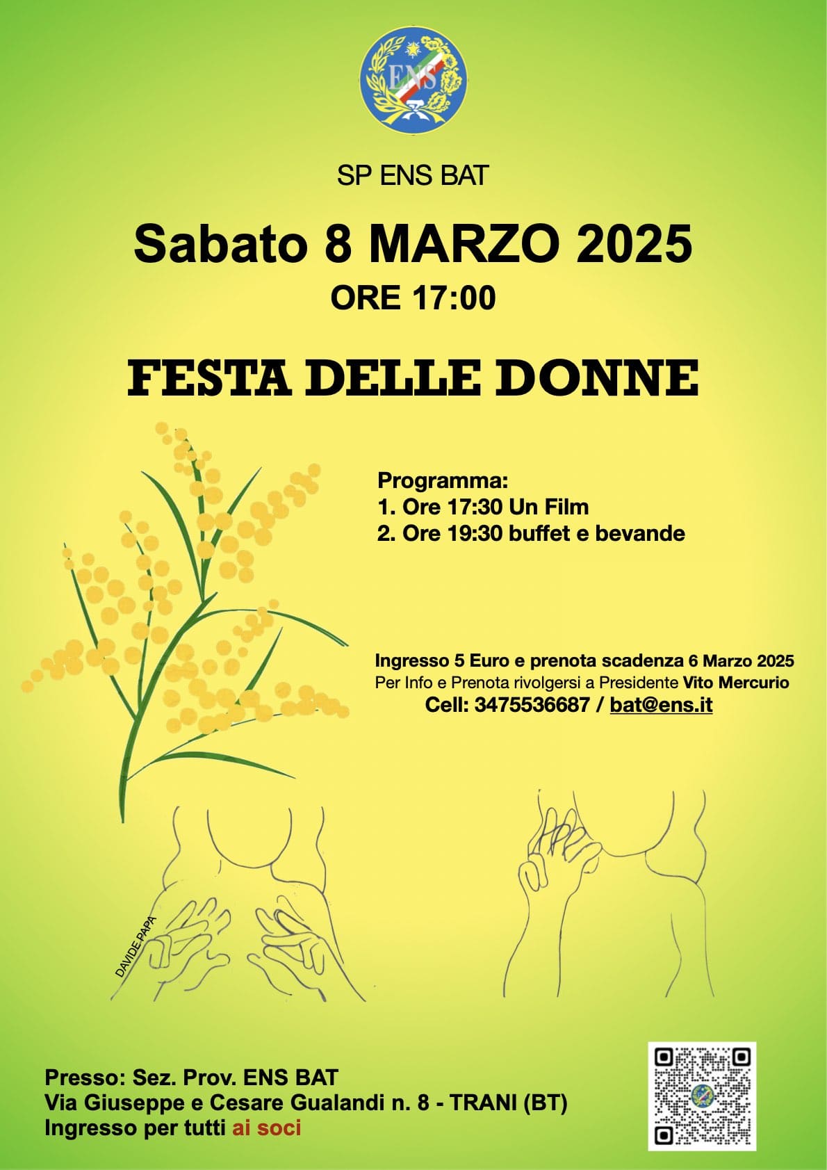 Sabato 8 Marzo 2025 la Festa delle Donne SP ENS BAT